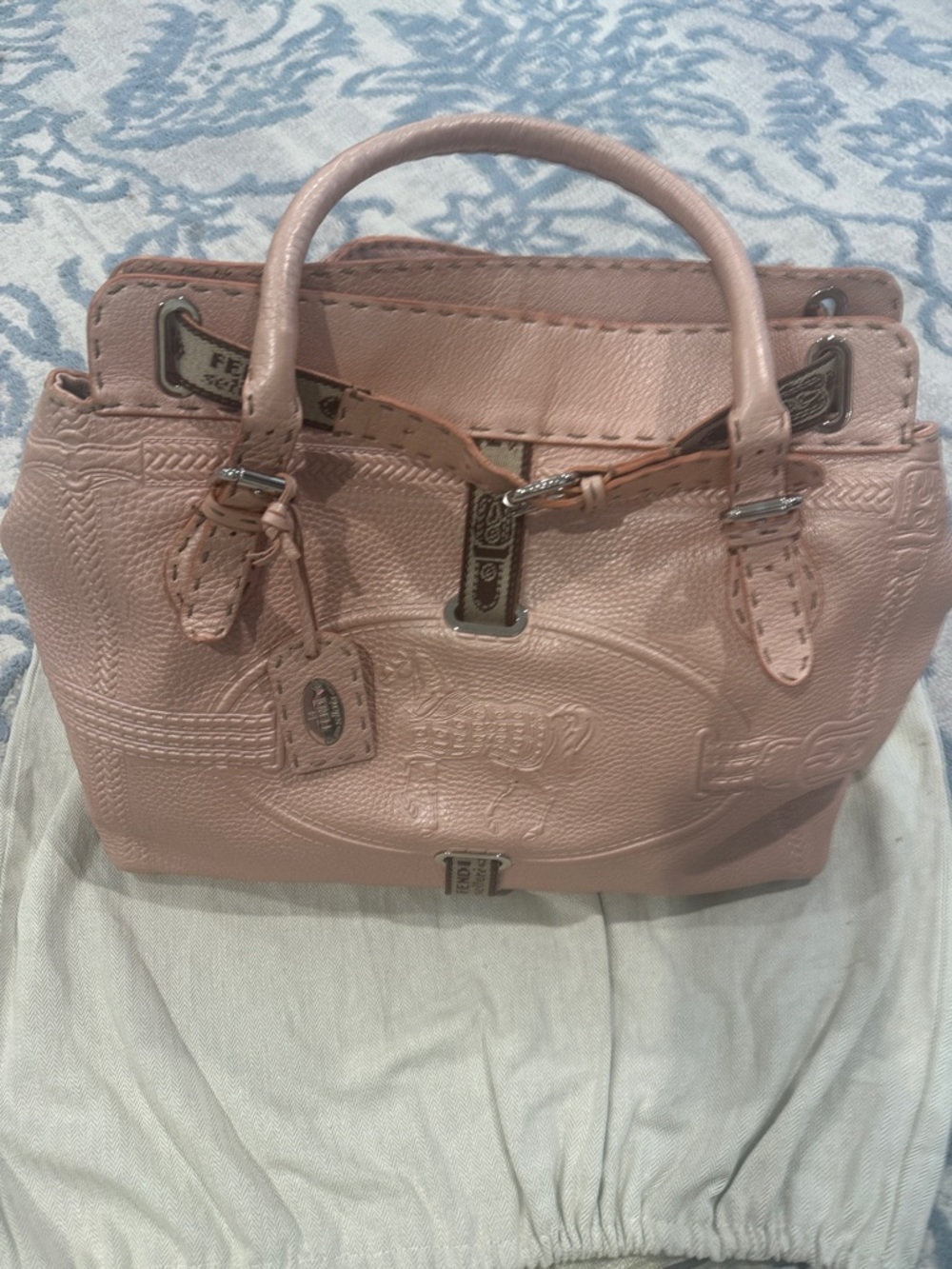 Fendi selleria calf pink blush leather